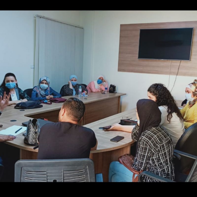 A picture of the participants during training in one of the training rooms in the center